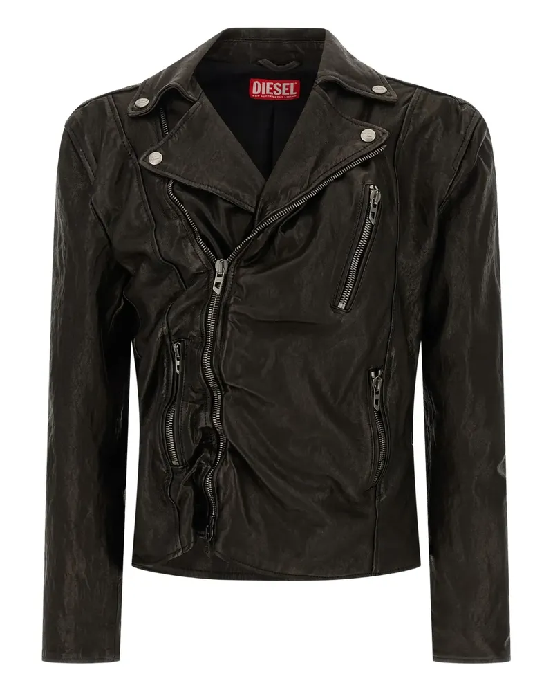Diesel L-Uncan Bikerjacke - Schwarz Schwarz
