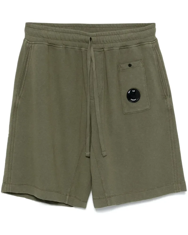C.P. Company Fleece-Cargoshorts mit Linsen-Detail - Grün Grün