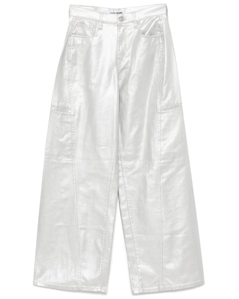 DKNY Cargohose mit hohem Bund - Silber Silber