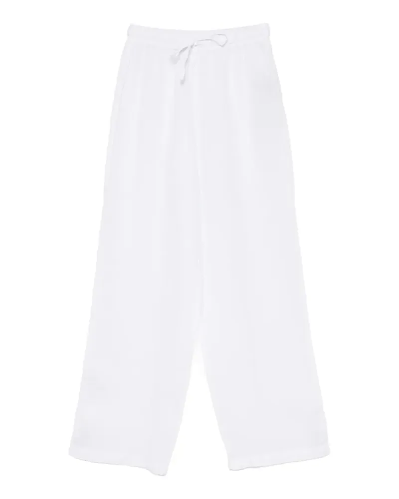 120% Lino drawstring wide-leg trousers - Weiß Weiß
