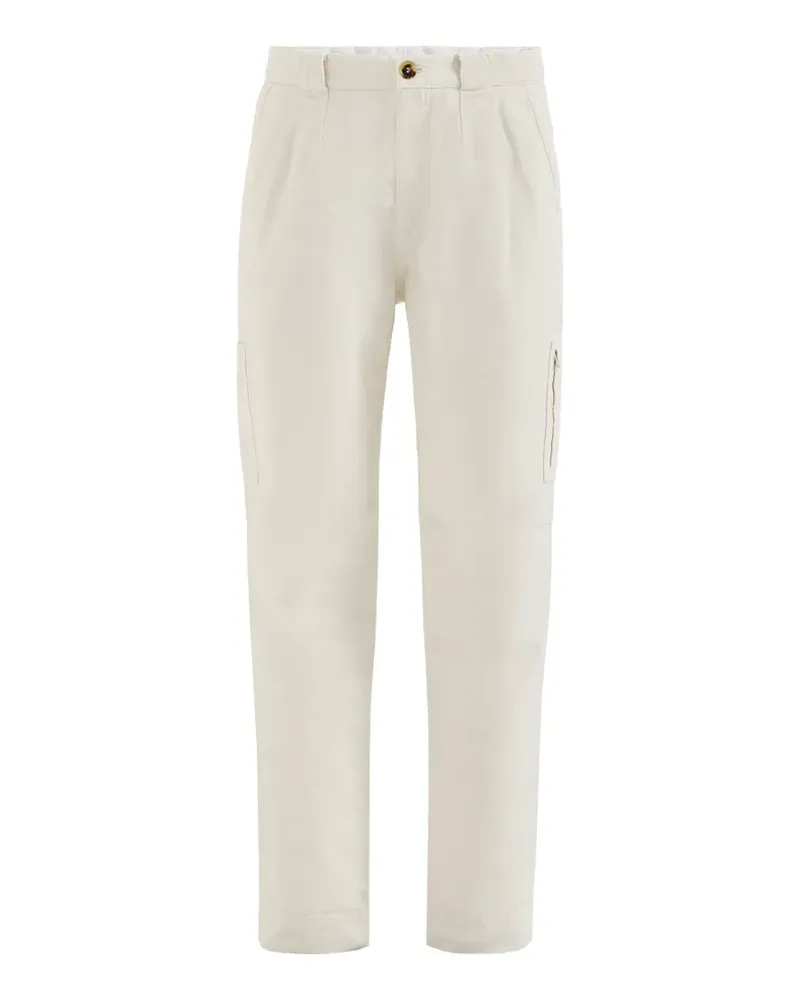 Brunello Cucinelli peached cotton-gabardine trousers with zipped pocket - Nude Nude