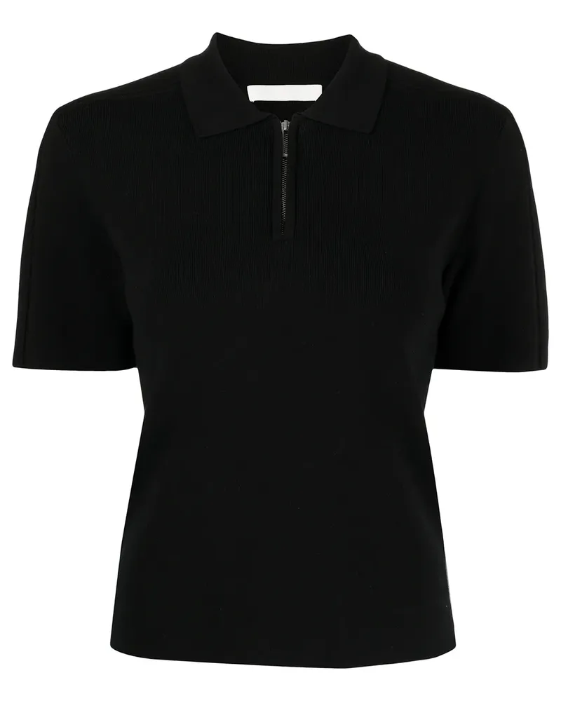 Dion Lee Poloshirt mit kurzem Reißverschluss - Schwarz Schwarz
