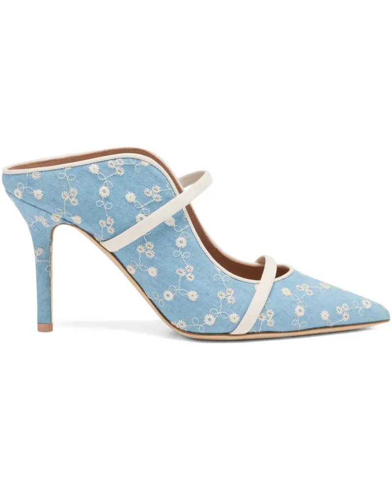 Malone Souliers Maureen Mules mit Blumen-Print - Blau Blau