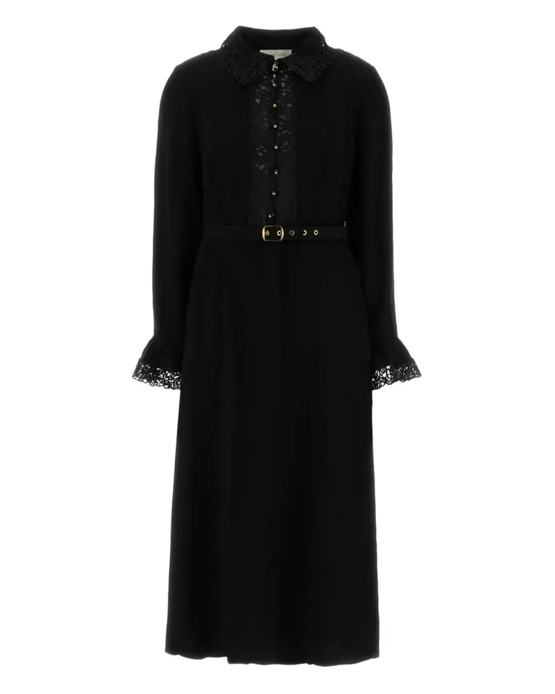 Zimmermann Midikleid aus Krepp mit Spitze - Schwarz Schwarz