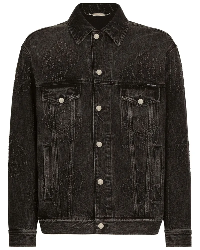 Dolce & Gabbana D&G Jeansjacke mit Stickerei - Schwarz Schwarz