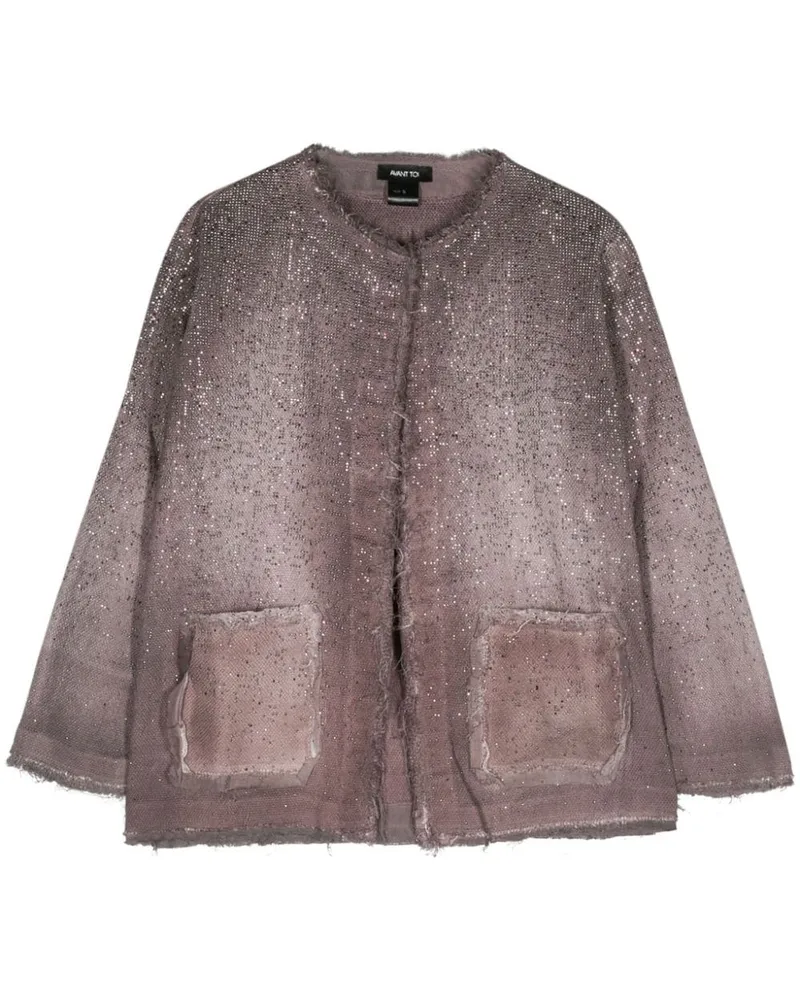 Avant Toi Tweed-Jacke mit Strass Violett