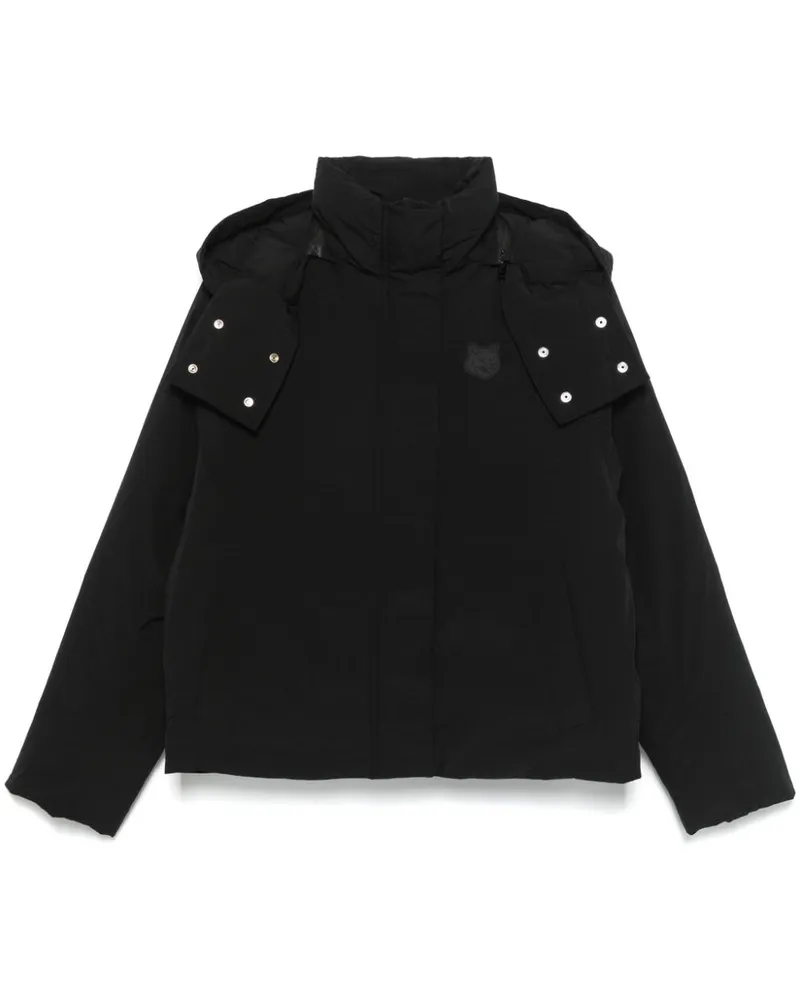 Kitsuné Daunenjacke mit Fuchs-Patch - Schwarz Schwarz