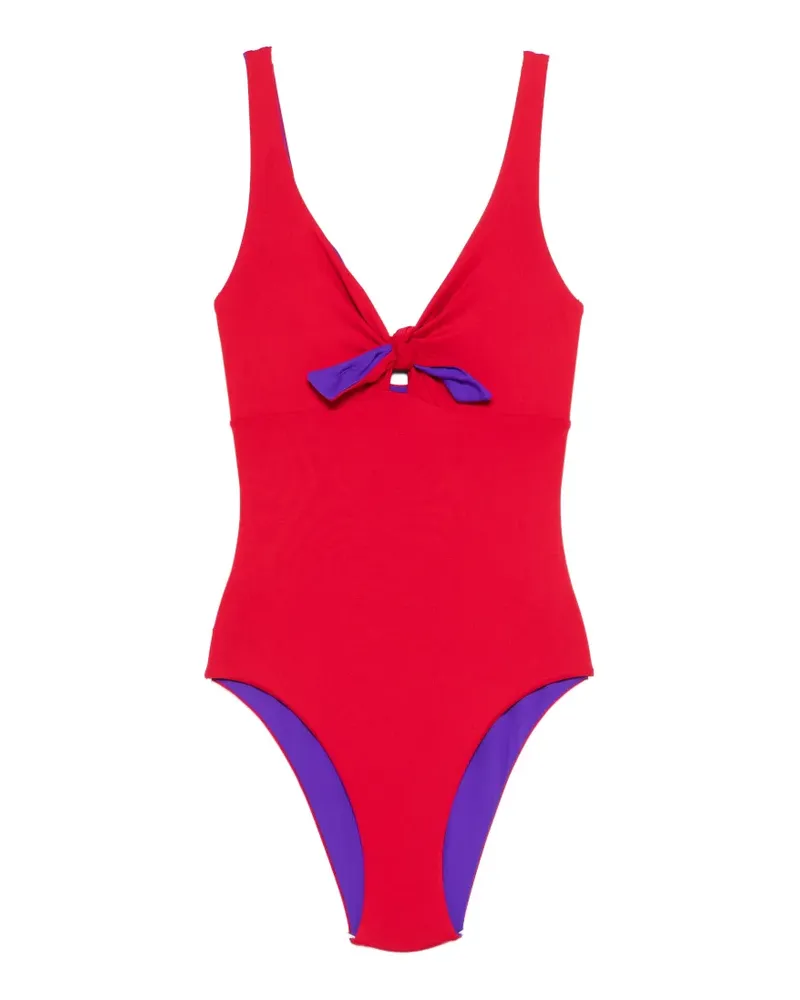 FISICO-Cristina Ferrari Badeanzug mit Knotendetail - Rot Rot