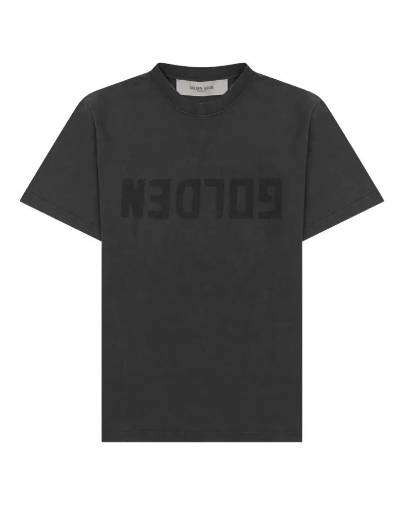Golden Goose T-Shirt mit Logo-Patch - Grau Grau