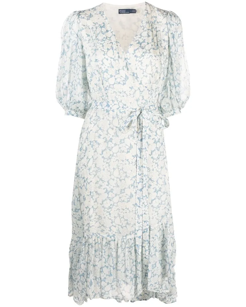 Ralph Lauren Midikleid mit Blumen-Print - Blau Blau