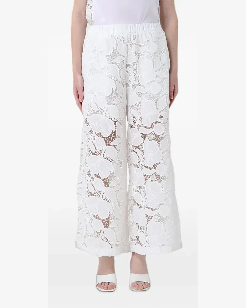 MEIMEIJ floral-lace trousers - Weiß Weiß