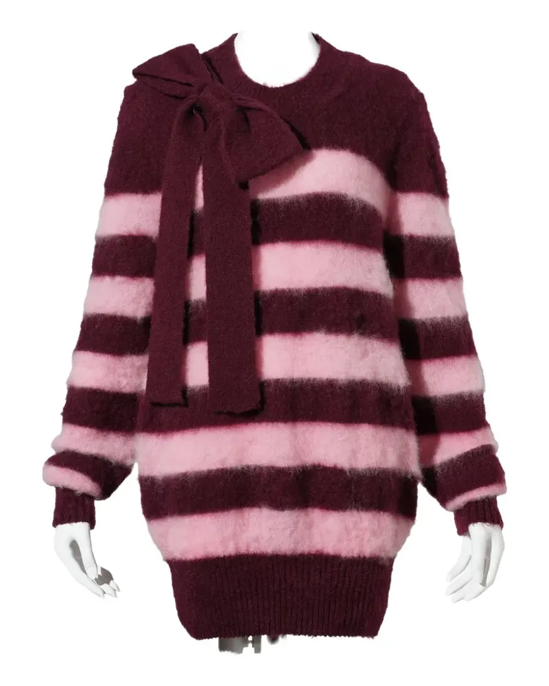 ANDREJ GRONAU bow-detail striped sweater - Violett Violett