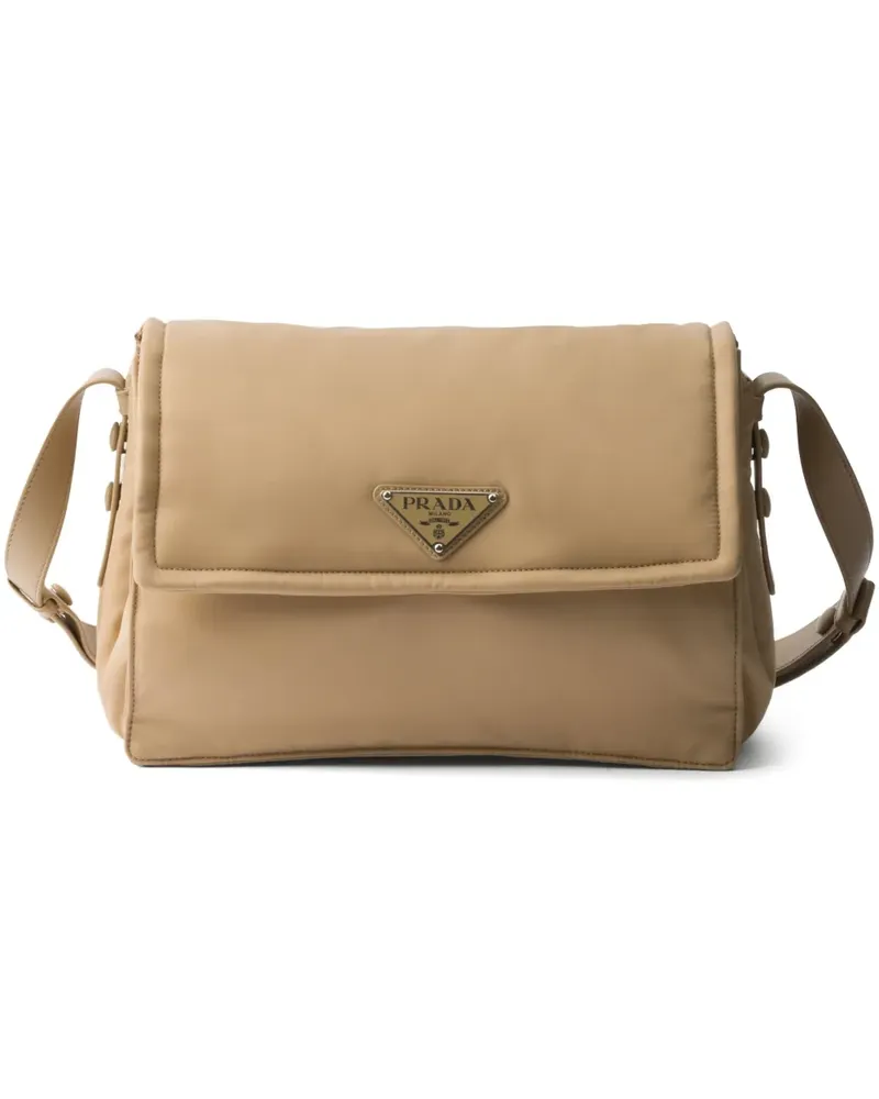 Prada Mittelgroße Travel Schultertasche - Nude Nude