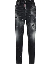 Dsquared2 Tapered-Jeans im Distressed-Look Schwarz