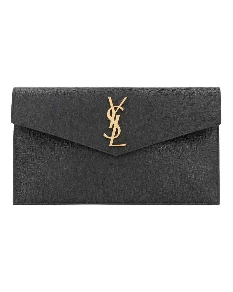 Saint Laurent Mittelgroße Clutch mit Monogramm - Schwarz Schwarz