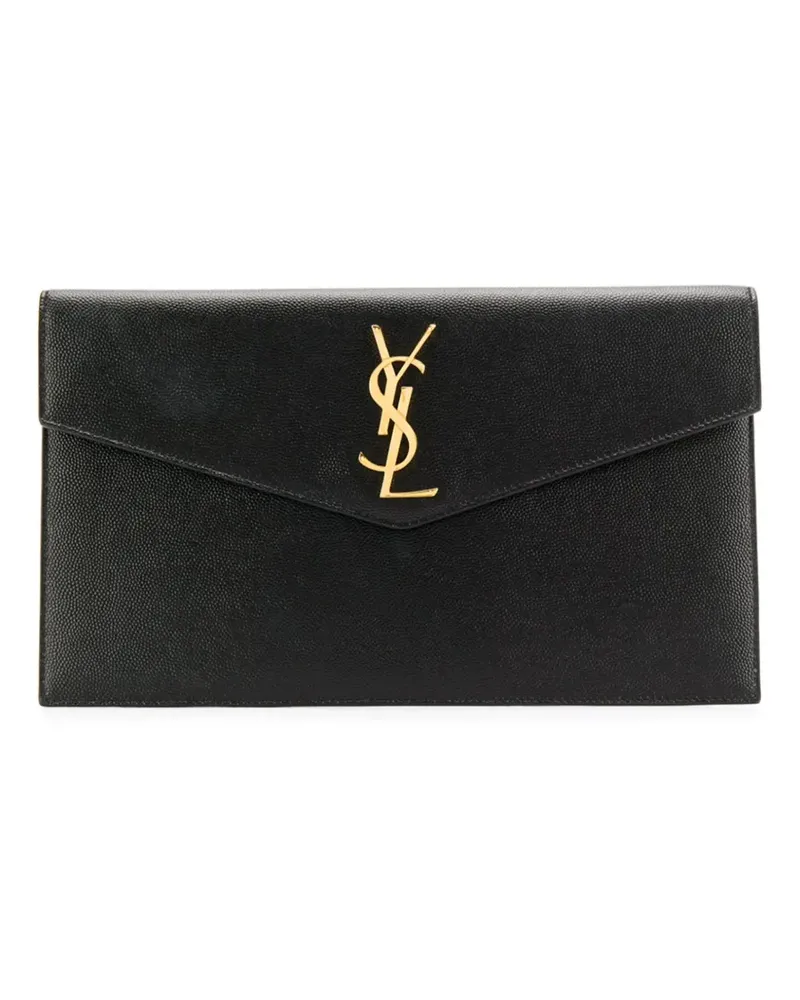 Saint Laurent Mittelgroße Clutch mit Monogramm - Schwarz Schwarz