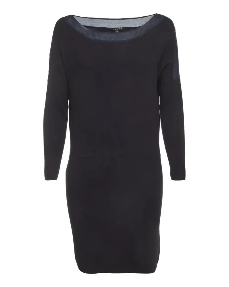 Theory Antonia boat-neck long-sleeved fitted mini dress - Blau Blau