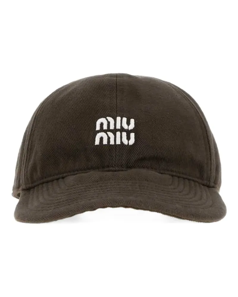 Miu Miu logo-embroidered baseball cap - Braun Braun