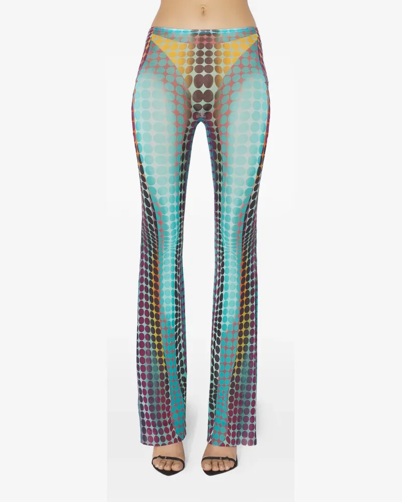 Jean Paul Gaultier Re-edition flared printed trousers - Blau Blau