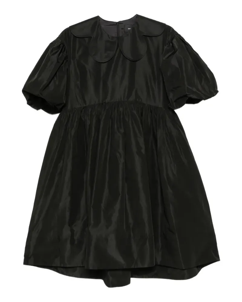 Simone Rocha Kleid mit Puffärmeln und Blütenkragen - Schwarz Schwarz