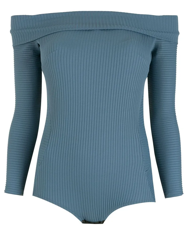Amir Slama Gerippter Body - Blau Blau