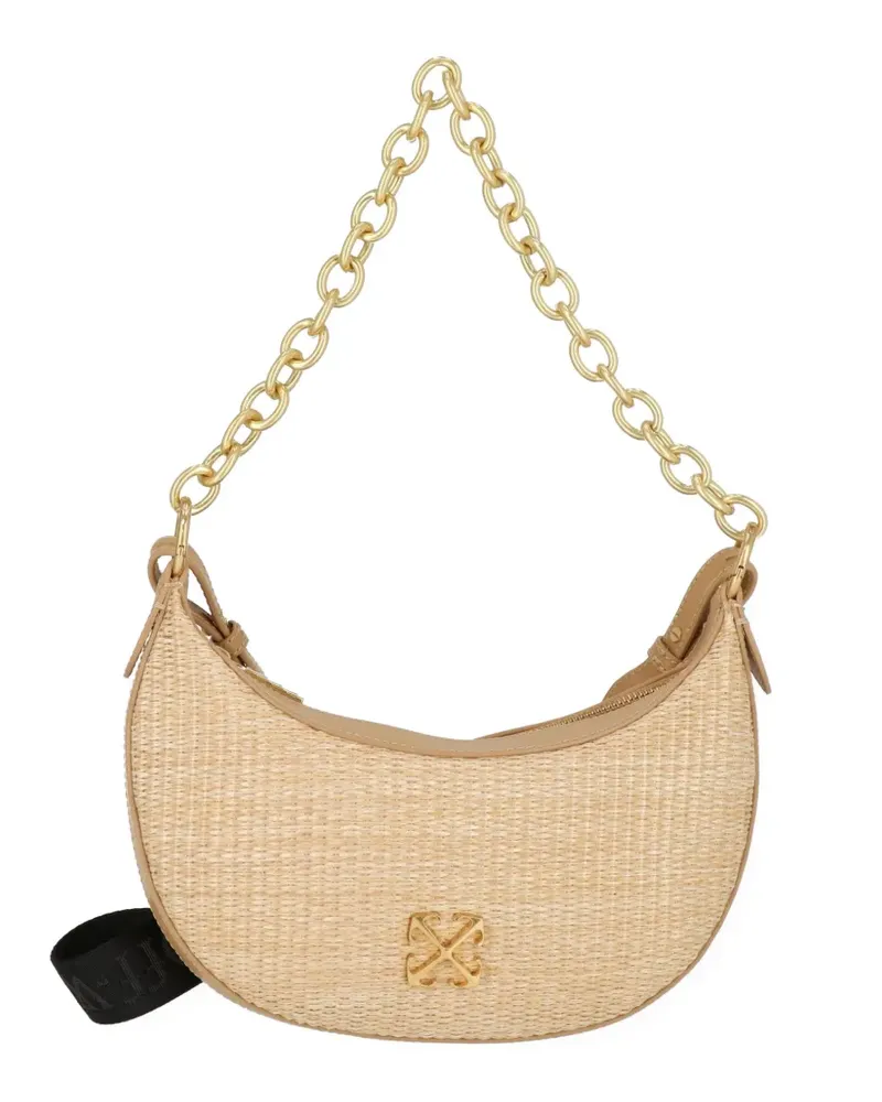 OFF-WHITE Arrows-plaque chain-link shoulder bag - Nude Nude