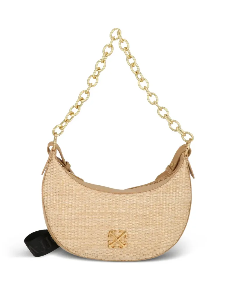 OFF-WHITE Arrows-plaque chain-link shoulder bag - Nude Nude