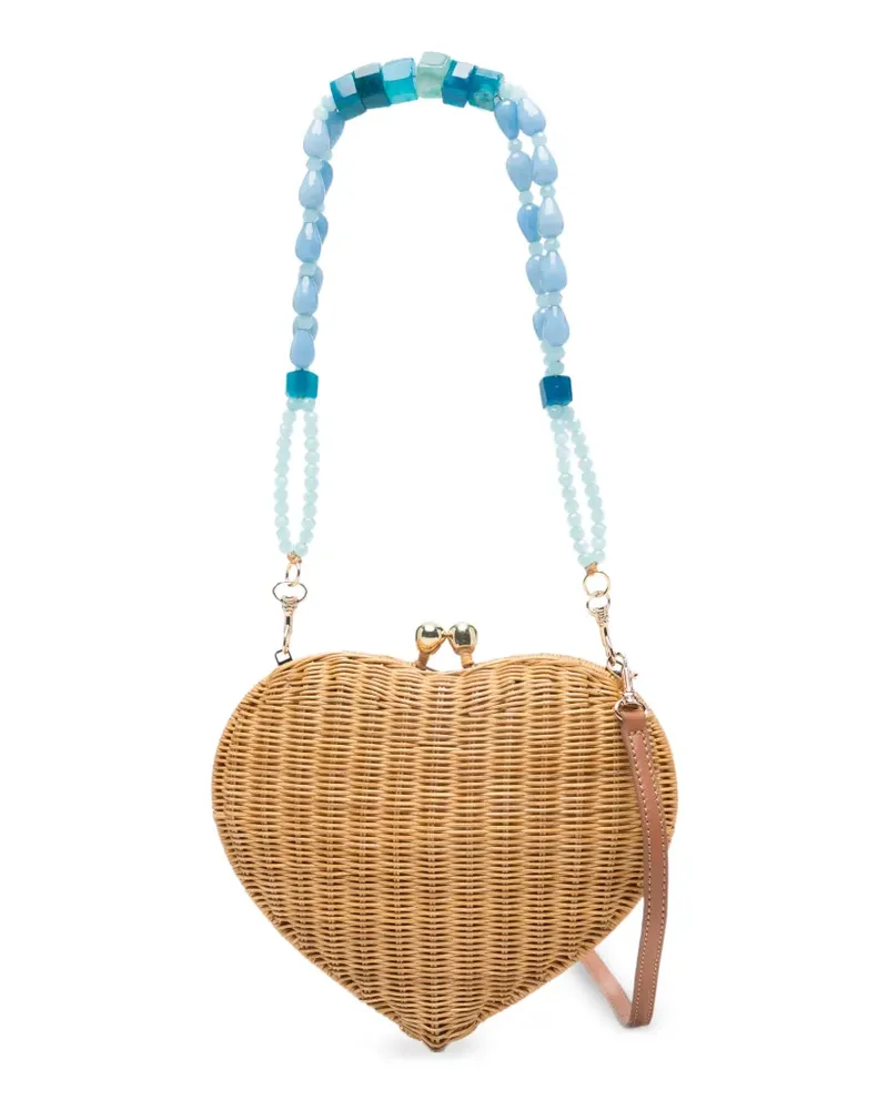 Serpui Passionate Heart clutch bag - Nude Nude