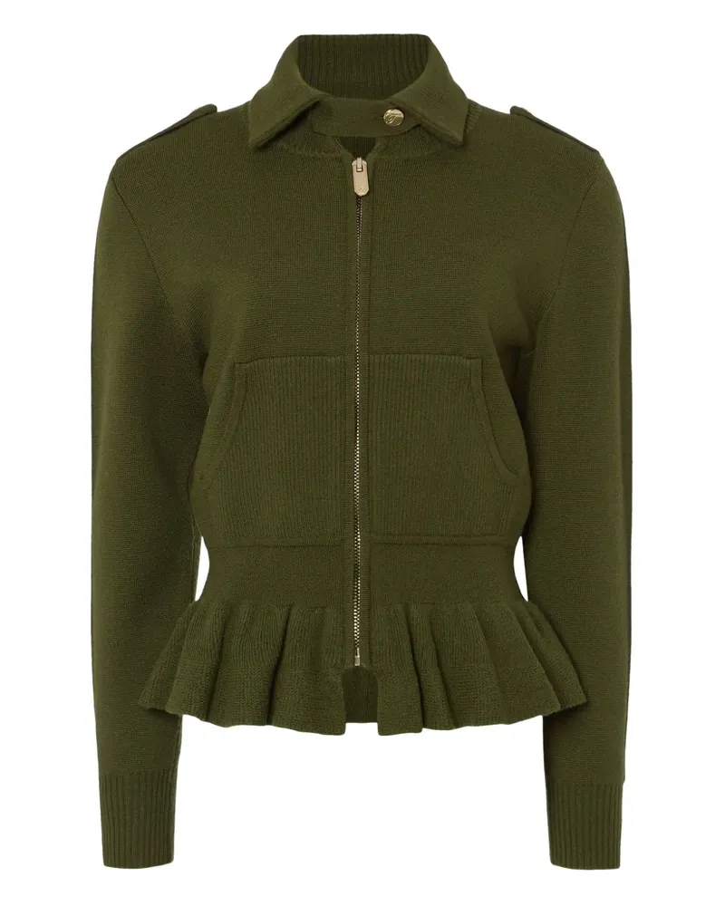 Temperley London Gerüschte Napoleon Strickjacke - Pine green Pine