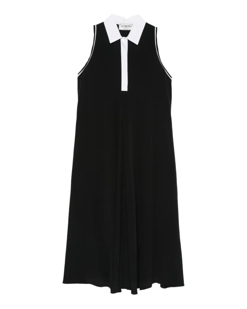 Iceberg sleeveless contrast-collar dress - Schwarz Schwarz