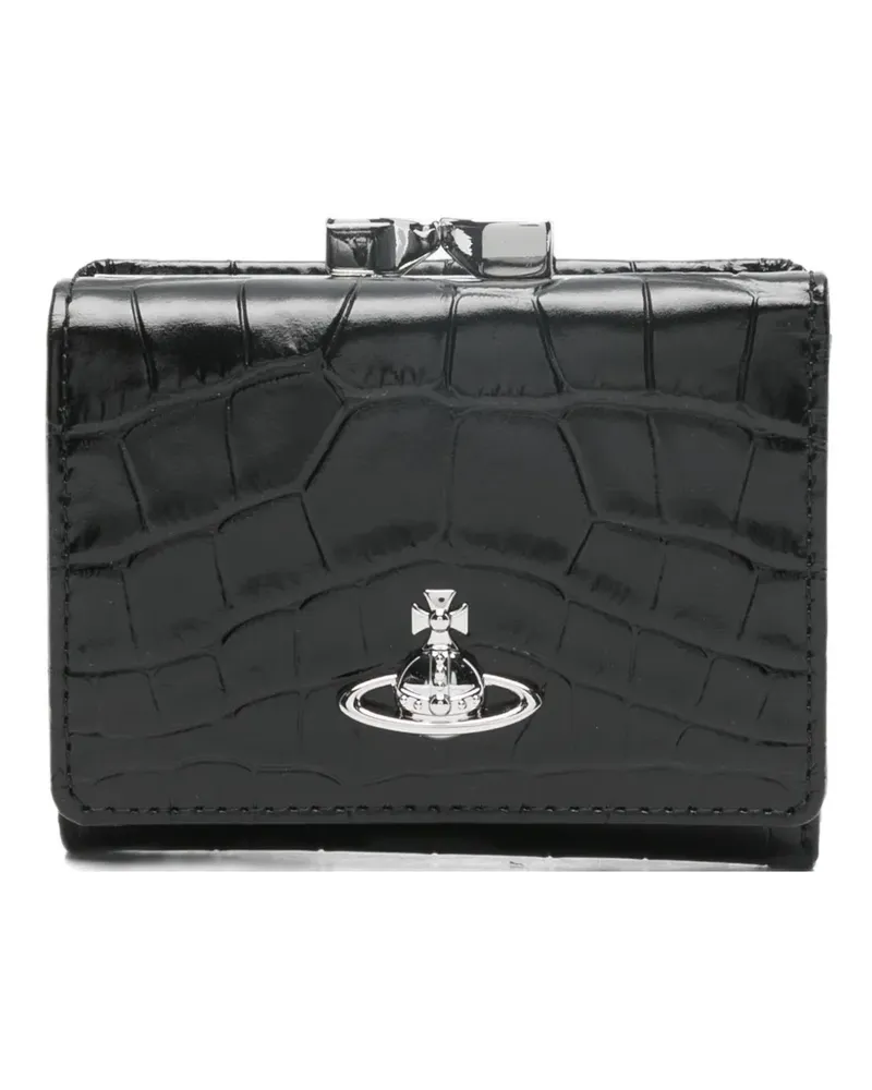 Vivienne Westwood small Frame orb embossed wallet - Schwarz Schwarz