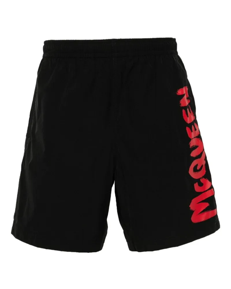 Alexander McQueen Badeshorts mit McQueen Garffiti-Print - Schwarz Schwarz