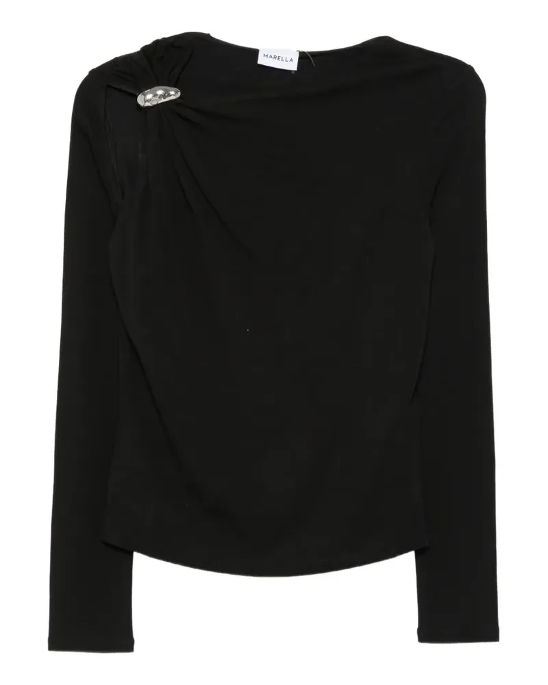 MARELLA cut-out draped top - Schwarz Schwarz