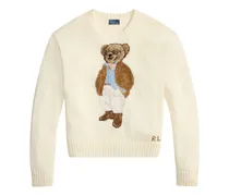 Pullover mit aufgesticktem Teddy - Nude