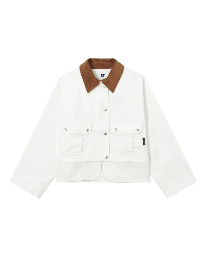 Izzue Jacke mit Cordkragen - Weiß Weiß