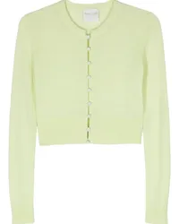 forte_forte Cropped-Cardigan mit rundem Ausschnitt Grün