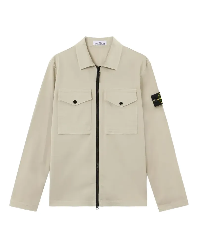 Stone Island 1200010 Hemdjacke aus Bio-Baumwollsatin - Nude Nude