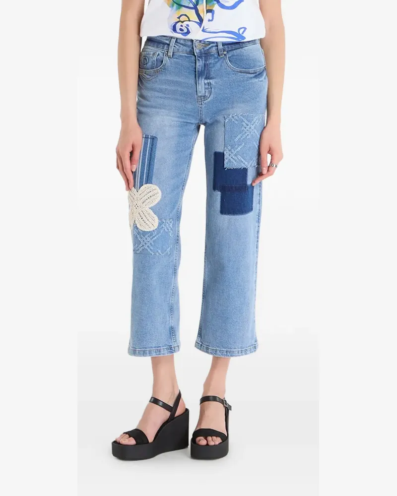 Desigual patchwork appliqué jeans - Blau Blau