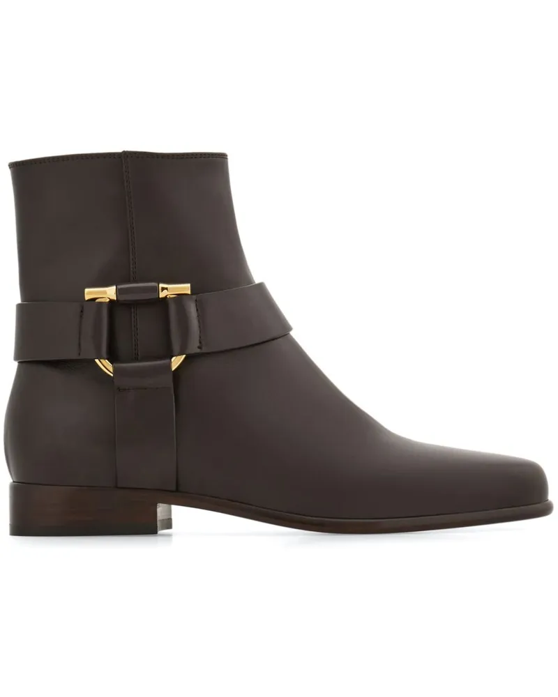 Ferragamo Stiefeletten mit Gancini-Detail - Braun Braun