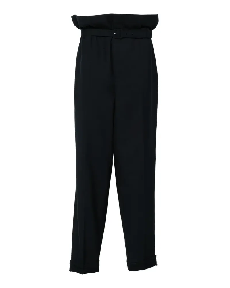 Saint Laurent belted cuffed trousers - Blau Blau