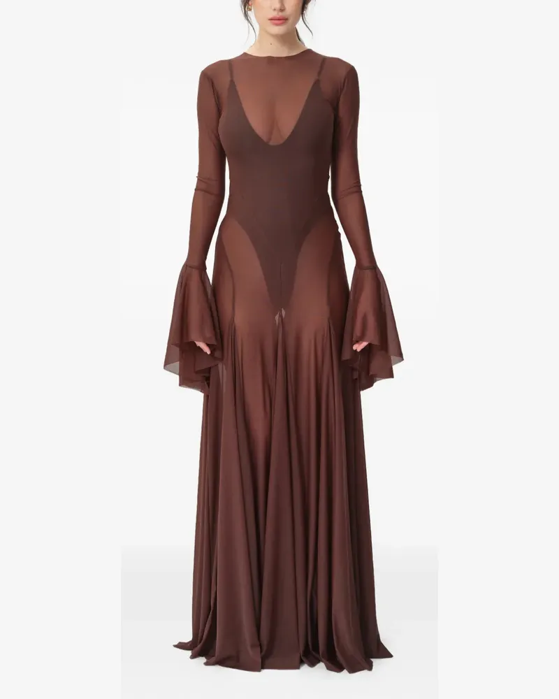 CONCEPTO Sienna flared-sleeve maxi dress - Braun Braun