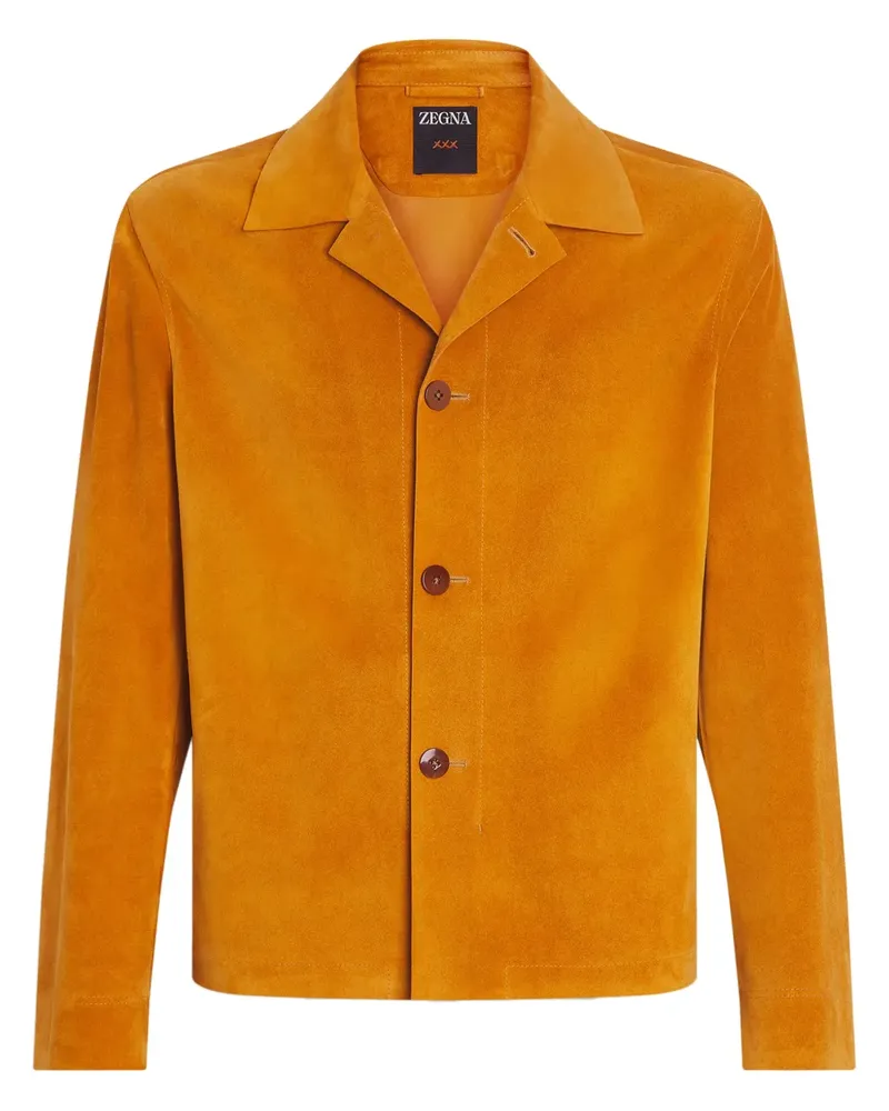 Ermenegildo Zegna Wildlederjacke mit Knöpfen - Orange Orange