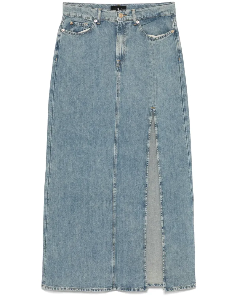 7 for all mankind Maxirock aus Denim - Blau Blau