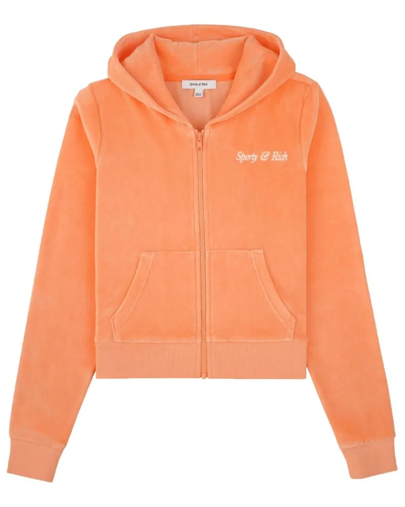 SPORTY & RICH Kapuzenjacke mit Italic-Logo Orange