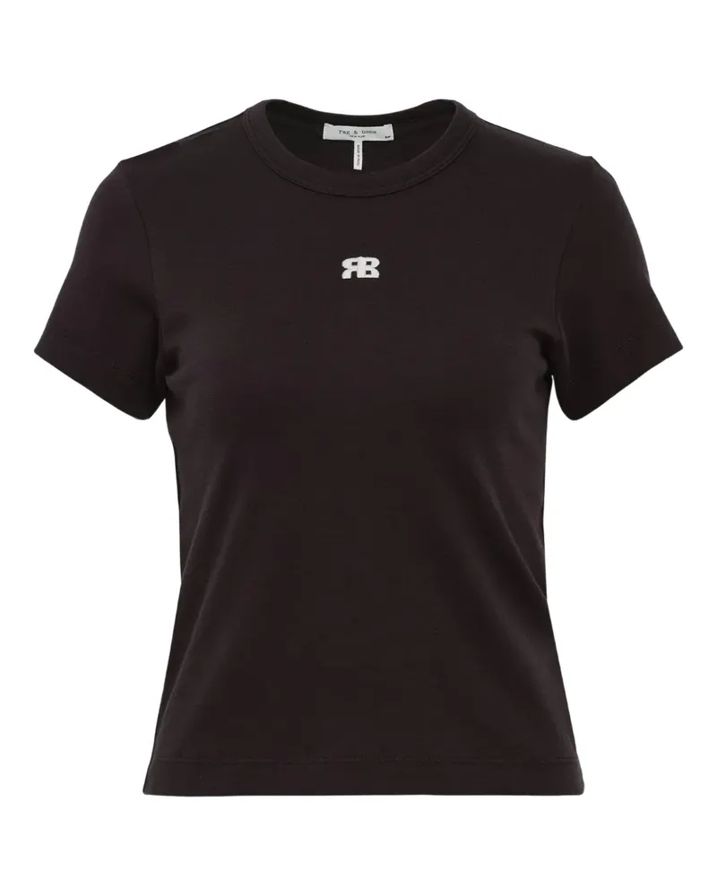 Rag & Bone Mia T-Shirt mit Logo-Stickerei - Schwarz Schwarz