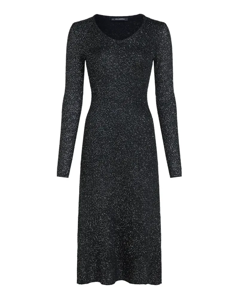 Karl Lagerfeld Gestricktes Kleid mit Pailletten - Schwarz Schwarz