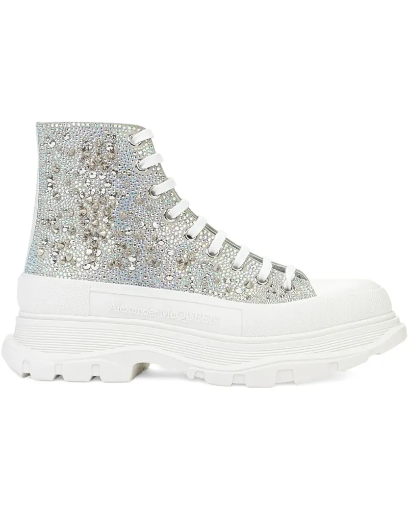 Alexander McQueen Plateau-Sneakers mit Kristallen - Grau Grau