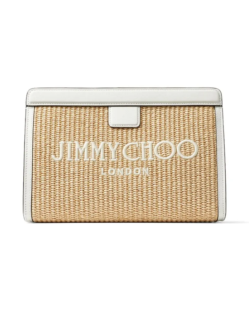 Jimmy Choo Gewebte Avenue Clutch mit Logo-Stickerei - Nude Nude