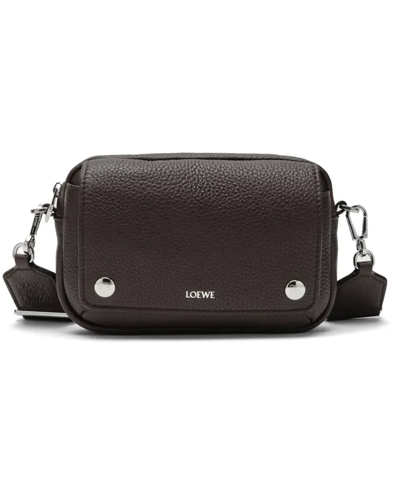 Loewe small Pebble logo-print grained shoulder bag - Braun Braun