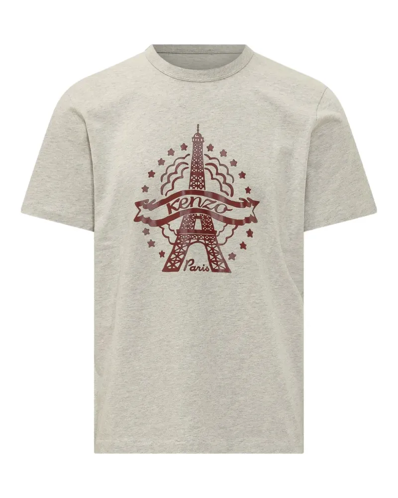 Kenzo Eiffel Tower Design T-Shirt mit grafischem Print - Grau Grau